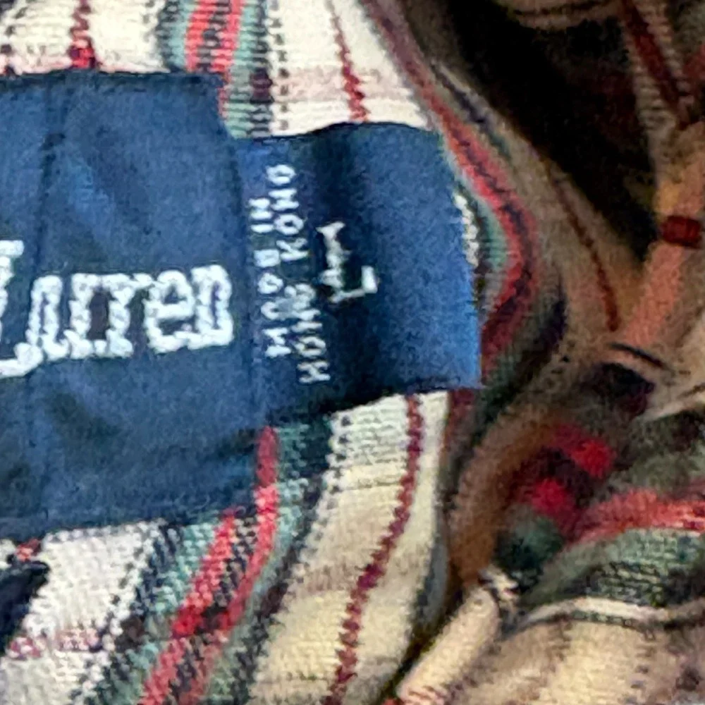 Polo Ralph Lauren Big Shirt Plaid Button Down Long Sleeve Pocket  L